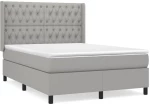ΚΡΕΒΑΤΙ BOXSPRING ΜΕ ΣΤΡΩΜΑ ΑΝΟΙΧΤΟ ΓΚΡΙ 140X190 ΕΚ. ΥΦΑΣΜΑΤΙΝΟ 3131665