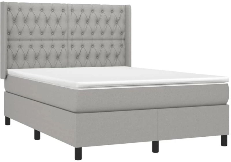 ΚΡΕΒΑΤΙ BOXSPRING ΜΕ ΣΤΡΩΜΑ ΑΝΟΙΧΤΟ ΓΚΡΙ 140X190 ΕΚ. ΥΦΑΣΜΑΤΙΝΟ 3131665