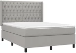 ΚΡΕΒΑΤΙ BOXSPRING ΜΕ ΣΤΡΩΜΑ ΑΝΟΙΧΤΟ ΓΚΡΙ 140X190 ΕΚ. ΥΦΑΣΜΑΤΙΝΟ 3131665