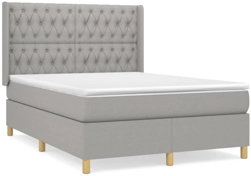 ΚΡΕΒΑΤΙ BOXSPRING ΜΕ ΣΤΡΩΜΑ ΑΝΟΙΧΤΟ ΓΚΡΙ 140X200 ΕΚ. ΥΦΑΣΜΑΤΙΝΟ 3132233