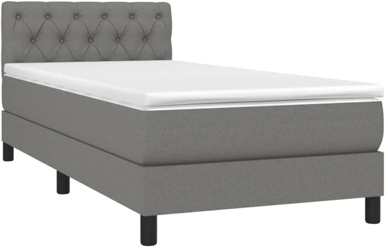 ΚΡΕΒΑΤΙ BOXSPRING ΜΕ ΣΤΡΩΜΑ & LED ΣΚ.ΓΚΡΙ 80X200 ΕΚ. ΥΦΑΣΜΑΤΙΝΟ 3133350