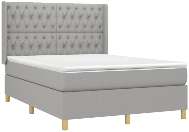 ΚΡΕΒΑΤΙ BOXSPRING ΜΕ ΣΤΡΩΜΑ & LED ΑΝ.ΓΚΡΙ 140X190ΕΚ. ΥΦΑΣΜΑΤΙΝΟ 3139109