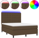 ΚΡΕΒΑΤΙ BOXSPRING ΜΕ ΣΤΡΩΜΑ & LED ΣΚ.ΚΑΦΕ 140X200 ΕΚ ΥΦΑΣΜΑΤΙΝΟ 3135200
