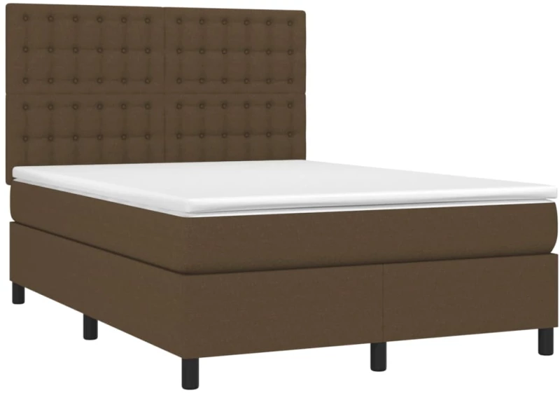 ΚΡΕΒΑΤΙ BOXSPRING ΜΕ ΣΤΡΩΜΑ & LED ΣΚ.ΚΑΦΕ 140X200 ΕΚ ΥΦΑΣΜΑΤΙΝΟ 3135200