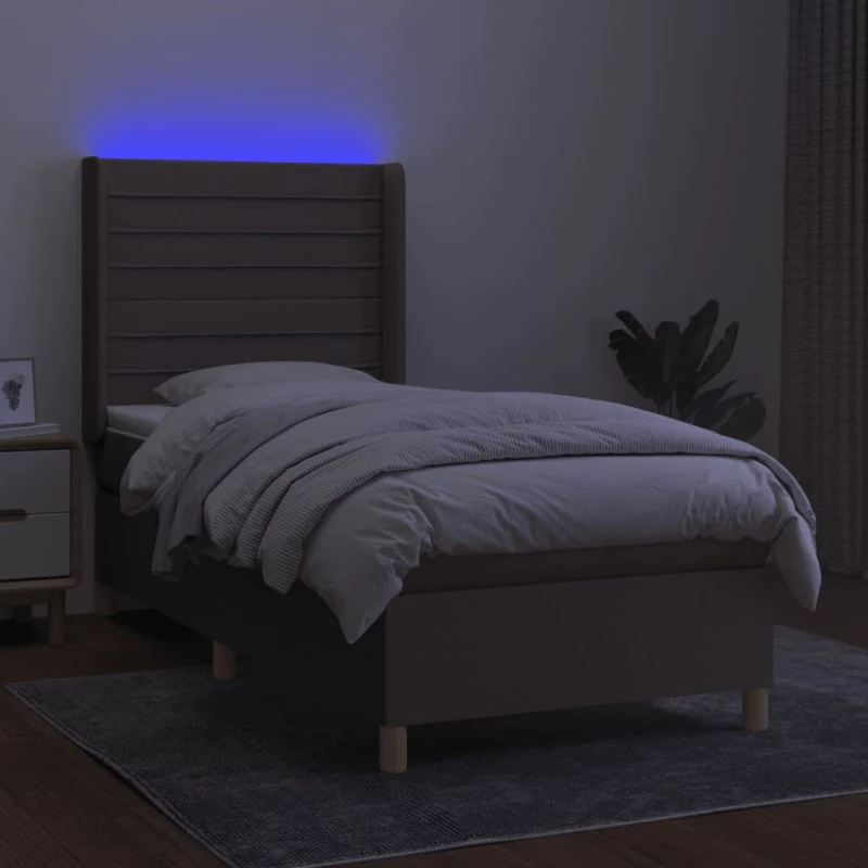 ΚΡΕΒΑΤΙ BOXSPRING ΜΕ ΣΤΡΩΜΑ & LED TAUPE 100X200 ΕΚ. ΥΦΑΣΜΑΤΙΝΟ 3138937