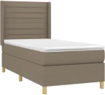 ΚΡΕΒΑΤΙ BOXSPRING ΜΕ ΣΤΡΩΜΑ & LED TAUPE 100X200 ΕΚ. ΥΦΑΣΜΑΤΙΝΟ 3138937