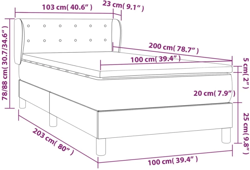 ΚΡΕΒΑΤΙ BOXSPRING ΜΕ ΣΤΡΩΜΑ TAUPE 100 X 200 ΕΚ. ΥΦΑΣΜΑΤΙΝΟ 3126545