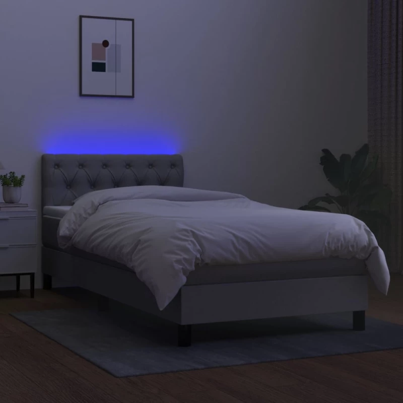ΚΡΕΒΑΤΙ BOXSPRING ΜΕ ΣΤΡΩΜΑ & LED ΑΝ.ΓΚΡΙ 80X200 ΕΚ. ΥΦΑΣΜΑΤΙΝΟ 3133349