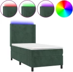 ΚΡΕΒΑΤΙ BOXSPRING ΜΕ ΣΤΡΩΜΑ & LED ΣΚ. ΠΡΑΣΙΝΟ 100X200ΕΚ ΒΕΛΟΥΔΟ 3139430