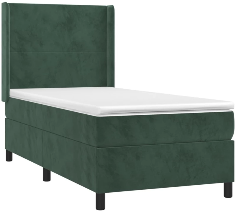 ΚΡΕΒΑΤΙ BOXSPRING ΜΕ ΣΤΡΩΜΑ & LED ΣΚ. ΠΡΑΣΙΝΟ 100X200ΕΚ ΒΕΛΟΥΔΟ 3139430