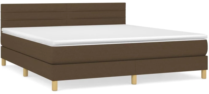 ΚΡΕΒΑΤΙ BOXSPRING ΜΕ ΣΤΡΩΜΑ ΣΚΟΥΡΟ ΚΑΦΕ 160X200 ΕΚ ΥΦΑΣΜΑΤΙΝΟ 3140708