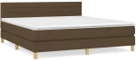 ΚΡΕΒΑΤΙ BOXSPRING ΜΕ ΣΤΡΩΜΑ ΣΚΟΥΡΟ ΚΑΦΕ 160X200 ΕΚ ΥΦΑΣΜΑΤΙΝΟ 3140708