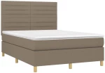 ΚΡΕΒΑΤΙ BOXSPRING ΜΕ ΣΤΡΩΜΑ & LED TAUPE 140X200 ΕΚ. ΥΦΑΣΜΑΤΙΝΟ 3135521