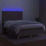 ΚΡΕΒΑΤΙ BOXSPRING ΜΕ ΣΤΡΩΜΑ & LED TAUPE 140X200 ΕΚ. ΥΦΑΣΜΑΤΙΝΟ 3135521