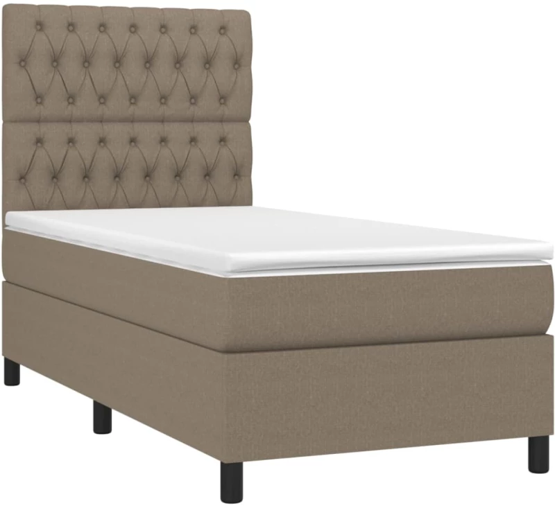 ΚΡΕΒΑΤΙ BOXSPRING ΜΕ ΣΤΡΩΜΑ & LED TAUPE 100X200 ΕΚ. ΥΦΑΣΜΑΤΙΝΟ 3135097