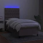ΚΡΕΒΑΤΙ BOXSPRING ΜΕ ΣΤΡΩΜΑ & LED TAUPE 100X200 ΕΚ. ΥΦΑΣΜΑΤΙΝΟ 3135097