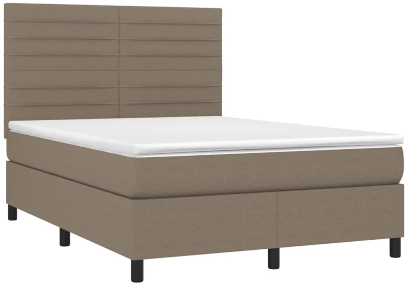 ΚΡΕΒΑΤΙ BOXSPRING ΜΕ ΣΤΡΩΜΑ & LED TAUPE 140X200 ΕΚ. ΥΦΑΣΜΑΤΙΝΟ 3134961