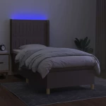 ΚΡΕΒΑΤΙ BOXSPRING ΜΕ ΣΤΡΩΜΑ & LED TAUPE 100X200 ΕΚ. ΥΦΑΣΜΑΤΙΝΟ 3139017