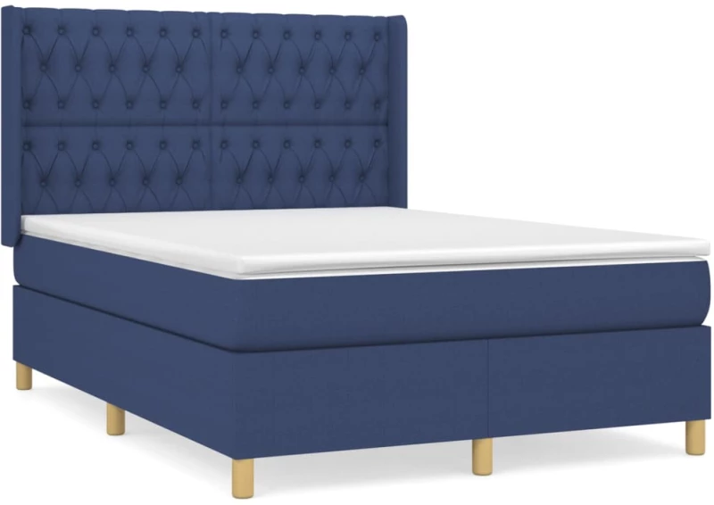 ΚΡΕΒΑΤΙ BOXSPRING ΜΕ ΣΤΡΩΜΑ ΜΠΛΕ 140X190 ΕΚ. ΥΦΑΣΜΑΤΙΝΟ 3132231