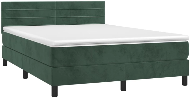 ΚΡΕΒΑΤΙ BOXSPRING ΜΕ ΣΤΡΩΜΑ & LED ΣΚ. ΠΡΑΣΙΝΟ 140X200ΕΚ ΒΕΛΟΥΔΟ 3134468