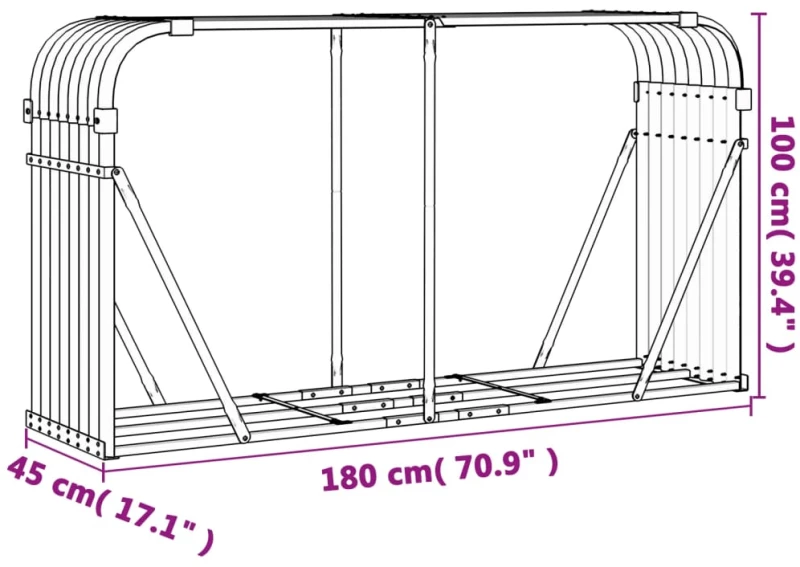 ΞΥΛΟΘΗΚΗ ΠΡΑΣΙΝΗ 180 X 45 X 100 ΕΚ. ΑΠΟ ΓΑΛΒΑΝΙΣΜΕΝΟ ΑΤΣΑΛΙ 364544