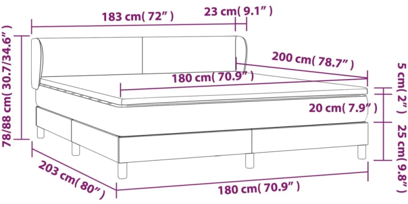 ΚΡΕΒΑΤΙ BOXSPRING ΜΕ ΣΤΡΩΜΑ ΚΑΠΟΥΤΣΙΝΟ 180X200 ΕΚ. ΣΥΝΘ. ΔΕΡΜΑ 3127210