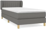 ΚΡΕΒΑΤΙ BOXSPRING ΜΕ ΣΤΡΩΜΑ ΣΚΟΥΡΟ ΓΚΡΙ 100X200 ΕΚ. ΥΦΑΣΜΑΤΙΝΟ 3126942