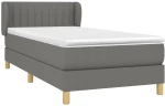 ΚΡΕΒΑΤΙ BOXSPRING ΜΕ ΣΤΡΩΜΑ ΣΚΟΥΡΟ ΓΚΡΙ 100X200 ΕΚ. ΥΦΑΣΜΑΤΙΝΟ 3126942