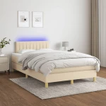 ΚΡΕΒΑΤΙ BOXSPRING ΜΕ ΣΤΡΩΜΑ & LED ΚΡΕΜ 120X200 ΕΚ. ΥΦΑΣΜΑΤΙΝΟ 3133866