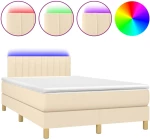 ΚΡΕΒΑΤΙ BOXSPRING ΜΕ ΣΤΡΩΜΑ & LED ΚΡΕΜ 120X200 ΕΚ. ΥΦΑΣΜΑΤΙΝΟ 3133866