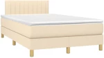 ΚΡΕΒΑΤΙ BOXSPRING ΜΕ ΣΤΡΩΜΑ & LED ΚΡΕΜ 120X200 ΕΚ. ΥΦΑΣΜΑΤΙΝΟ 3133866