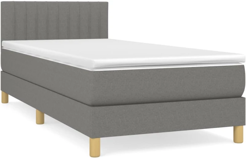 ΚΡΕΒΑΤΙ BOXSPRING ΜΕ ΣΤΡΩΜΑ ΣΚΟΥΡΟ ΓΚΡΙ 100X200 ΕΚ. ΥΦΑΣΜΑΤΙΝΟ 3140754