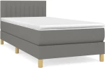 ΚΡΕΒΑΤΙ BOXSPRING ΜΕ ΣΤΡΩΜΑ ΣΚΟΥΡΟ ΓΚΡΙ 100X200 ΕΚ. ΥΦΑΣΜΑΤΙΝΟ 3140754