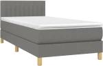 ΚΡΕΒΑΤΙ BOXSPRING ΜΕ ΣΤΡΩΜΑ ΣΚΟΥΡΟ ΓΚΡΙ 100X200 ΕΚ. ΥΦΑΣΜΑΤΙΝΟ 3140754