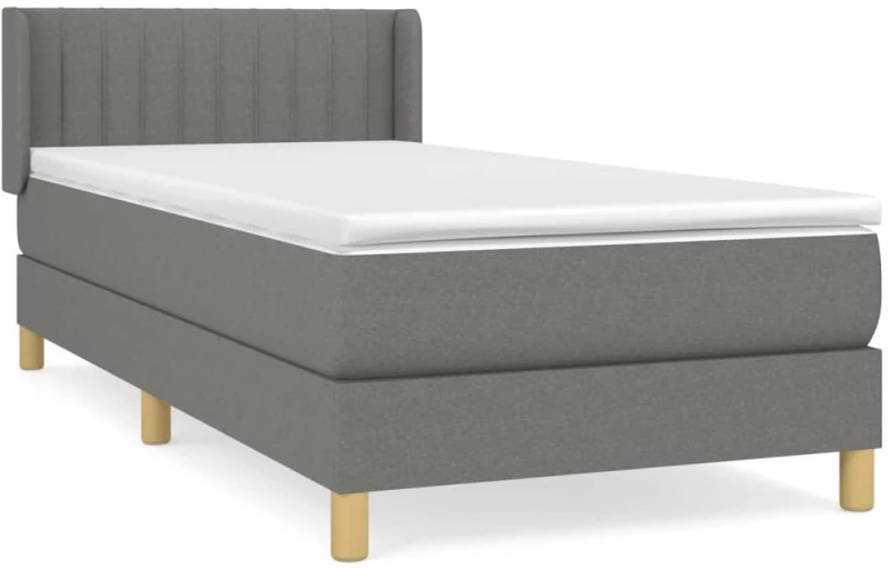 ΚΡΕΒΑΤΙ BOXSPRING ΜΕ ΣΤΡΩΜΑ ΣΚΟΥΡΟ ΓΚΡΙ 90X200 ΕΚ. ΥΦΑΣΜΑΤΙΝΟ 3130402