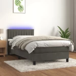 ΚΡΕΒΑΤΙ BOXSPRING ΜΕ ΣΤΡΩΜΑ & LED ΣΚ. ΓΚΡΙ 90X200 ΕΚ. ΒΕΛΟΥΔΙΝΟ 3134502