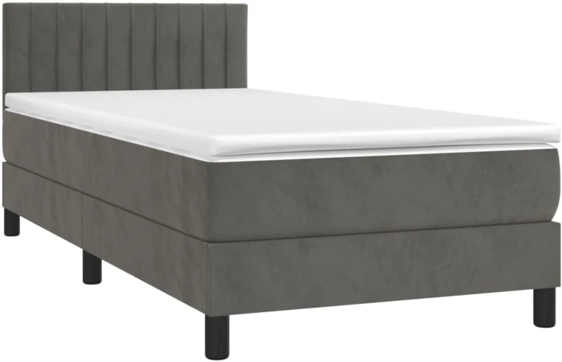 ΚΡΕΒΑΤΙ BOXSPRING ΜΕ ΣΤΡΩΜΑ & LED ΣΚ. ΓΚΡΙ 90X200 ΕΚ. ΒΕΛΟΥΔΙΝΟ 3134502