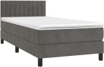 ΚΡΕΒΑΤΙ BOXSPRING ΜΕ ΣΤΡΩΜΑ & LED ΣΚ. ΓΚΡΙ 90X200 ΕΚ. ΒΕΛΟΥΔΙΝΟ 3134502