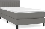 ΚΡΕΒΑΤΙ BOXSPRING ΜΕ ΣΤΡΩΜΑ ΣΚΟΥΡΟ ΓΚΡΙ 90X190 ΕΚ. ΥΦΑΣΜΑΤΙΝΟ 3140178
