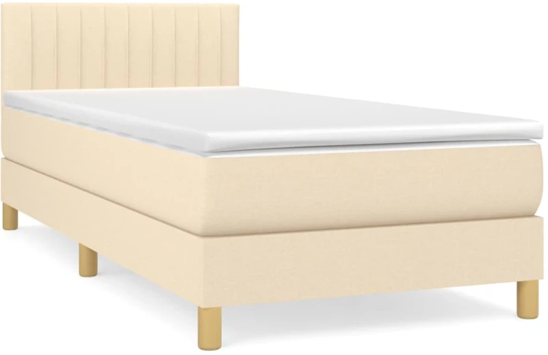 ΚΡΕΒΑΤΙ BOXSPRING ΜΕ ΣΤΡΩΜΑ ΚΡΕΜ 90X200 ΕΚ.ΥΦΑΣΜΑΤΙΝΟ 3140750