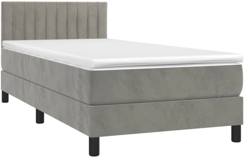 ΚΡΕΒΑΤΙ BOXSPRING ΜΕ ΣΤΡΩΜΑ ΑΝΟΙΧΤΟ ΓΚΡΙ 90X200 ΕΚ. ΒΕΛΟΥΔΙΝΟ 3141401