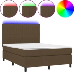 ΚΡΕΒΑΤΙ BOXSPRING ΜΕ ΣΤΡΩΜΑ & LED ΣΚ.ΚΑΦΕ 140X200 ΕΚ ΥΦΑΣΜΑΤΙΝΟ 3135040
