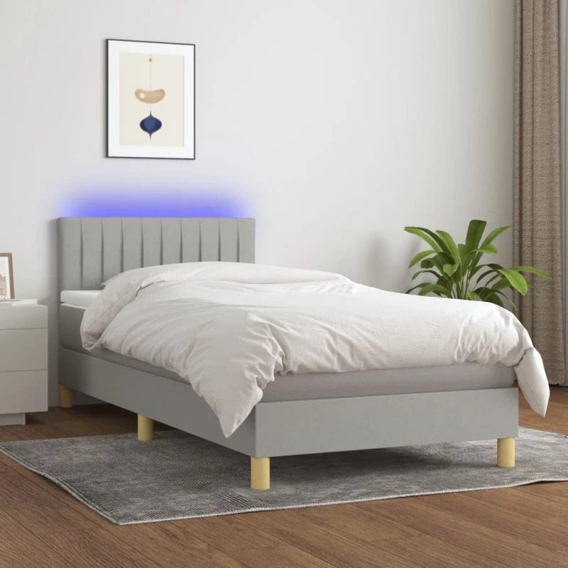 ΚΡΕΒΑΤΙ BOXSPRING ΜΕ ΣΤΡΩΜΑ & LED ΑΝ.ΓΚΡΙ 80X200 ΕΚ. ΥΦΑΣΜΑΤΙΝΟ 3133829