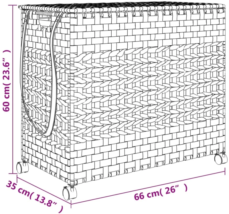 ΚΑΛΑΘΙ ΆΠΛΥΤΩΝ ΜΕ ΤΡΟΧΟΥΣ 66 X 35 X 60 ΕΚ. ΑΠΟ ΡΑΤΑΝ 372044