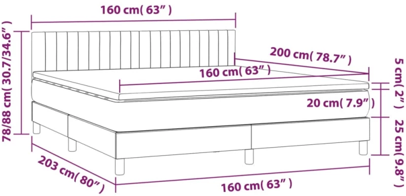 ΚΡΕΒΑΤΙ BOXSPRING ΜΕ ΣΤΡΩΜΑ & LED ΡΟΖ 160X200 ΕΚ. ΒΕΛΟΥΔΙΝΟ 3134536