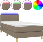 ΚΡΕΒΑΤΙ BOXSPRING ΜΕ ΣΤΡΩΜΑ & LED TAUPE 100X200 ΕΚ. ΥΦΑΣΜΑΤΙΝΟ 3133857