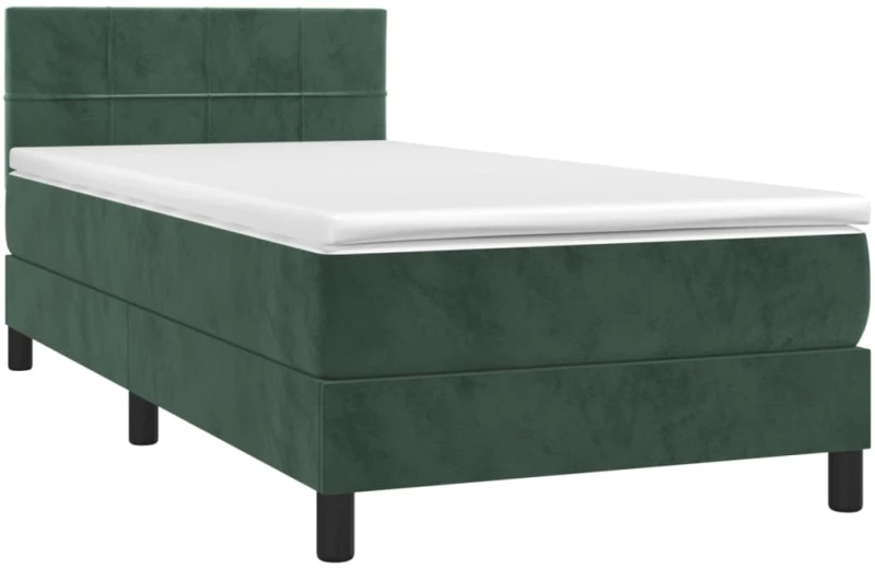 ΚΡΕΒΑΤΙ BOXSPRING ΜΕ ΣΤΡΩΜΑ ΣΚΟΥΡΟ ΠΡΑΣΙΝΟ 100X200ΕΚ. ΒΕΛΟΥΔΙΝΟ 3141290