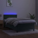ΚΡΕΒΑΤΙ BOXSPRING ΜΕ ΣΤΡΩΜΑ & LED ΣΚ. ΠΡΑΣΙΝΟ 100X200ΕΚ ΒΕΛΟΥΔΟ 3134390