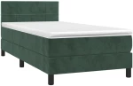 ΚΡΕΒΑΤΙ BOXSPRING ΜΕ ΣΤΡΩΜΑ & LED ΣΚ. ΠΡΑΣΙΝΟ 100X200ΕΚ ΒΕΛΟΥΔΟ 3134390