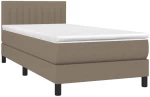 ΚΡΕΒΑΤΙ BOXSPRING ΜΕ ΣΤΡΩΜΑ & LED TAUPE 100X200 ΕΚ. ΥΦΑΣΜΑΤΙΝΟ 3133297